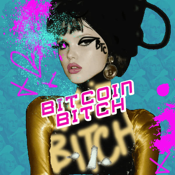 Bitcoin Bitch 2025, black bob and gold